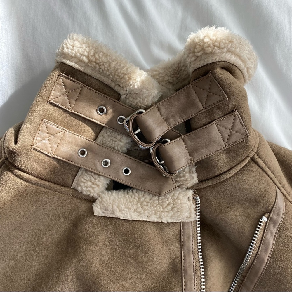 Zara Shearling Motorcyle Jacket - image 4